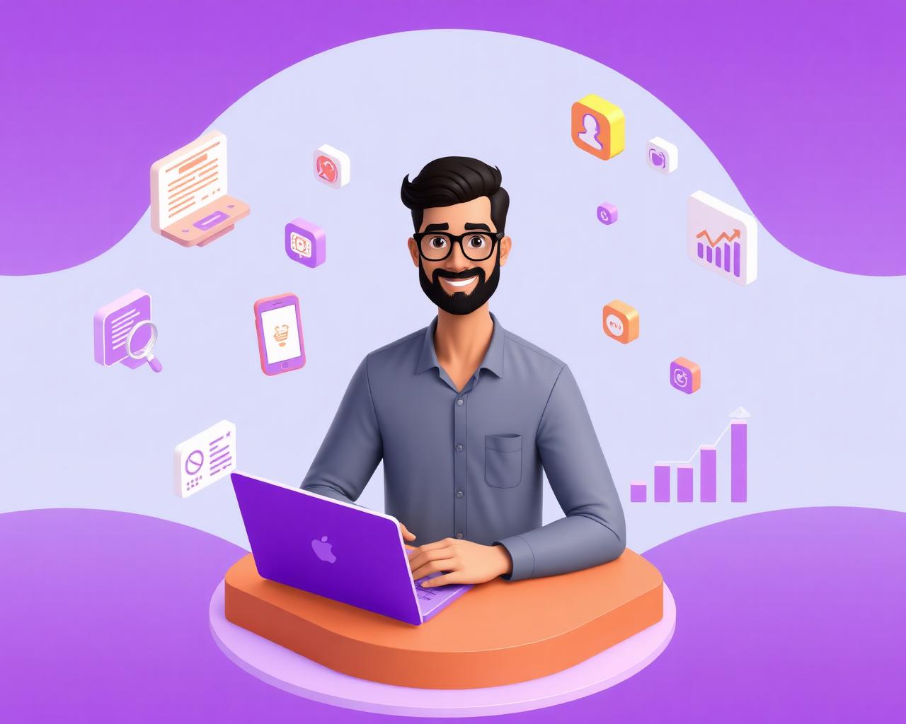 Indian business owner growing online with HireRekrut digital services